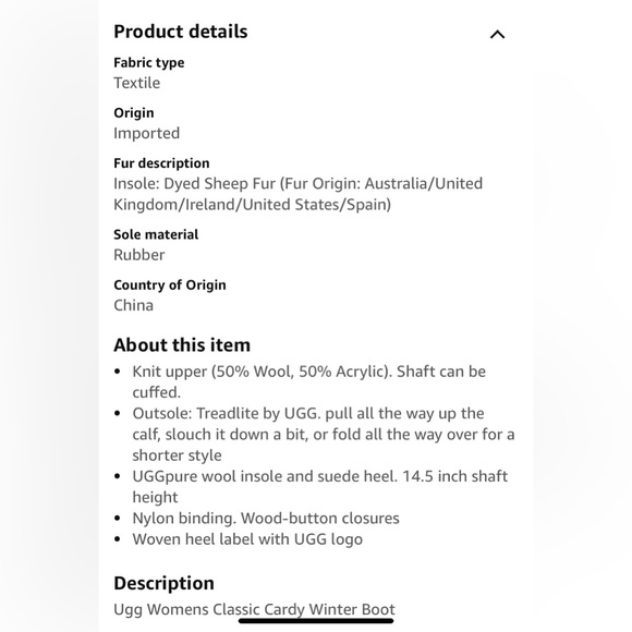 UGG Classic Cardy Knit Boot. Size 9. Please see last photo for description. - Picture 11 of 11